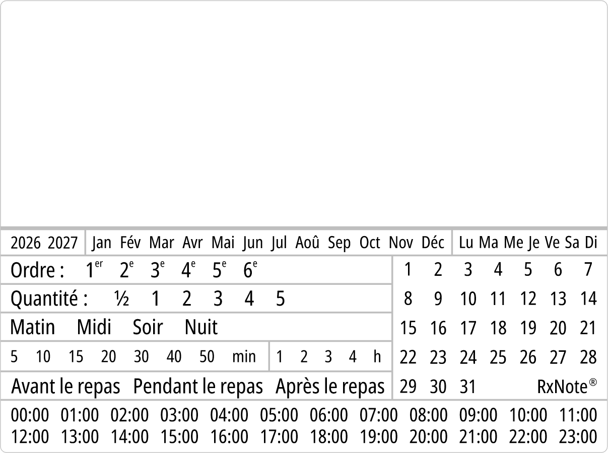 Calendrier Pharmaceutique RxNote L