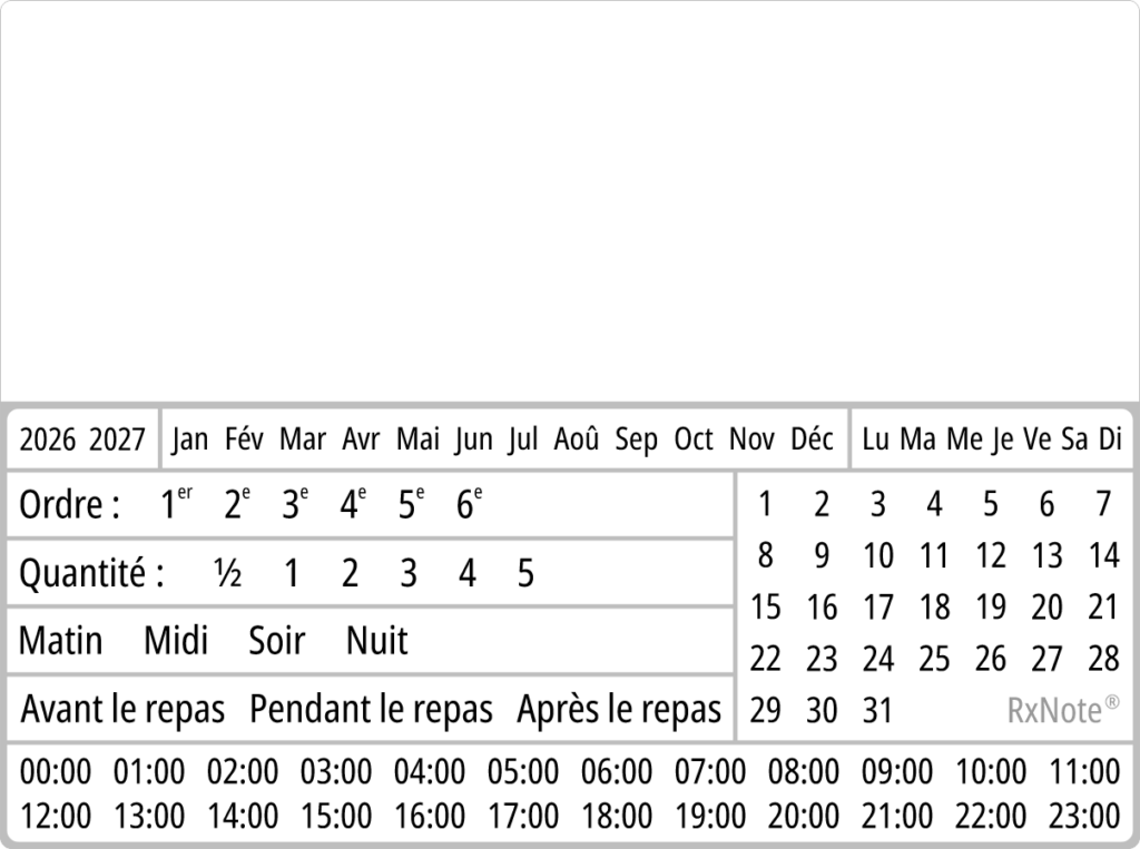 Calendrier Pharmaceutique RxNote L