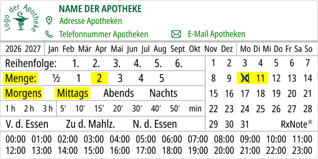 Medikamenteneinnahme dokumentieren