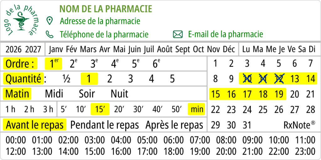 Consignes de prise des médicaments